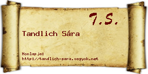 Tandlich Sára névjegykártya